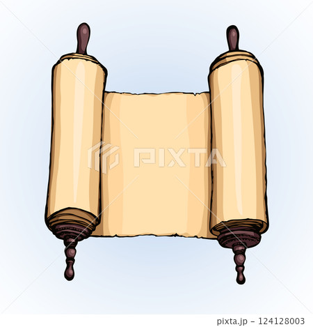 Scroll. Vector drawing icon sign 124128003