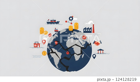 Global Economic Crisis and Trade Disruption Concept 124128219