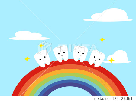 虹の上の綺麗な歯 虹の上の綺麗な歯 124128361