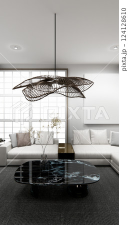 Scene Mini sofa armchair on interior design modern style living room.3D rendering 124128610