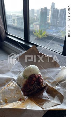 Nasi Lemak from Malaysia with anchovies and eggs Nasi Lemak from Malaysia with anchovies and eggs 124128671