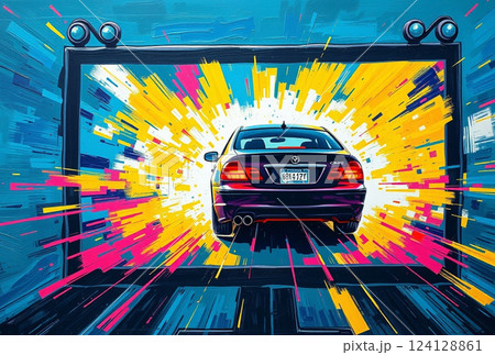 abstract background with traffic jam 124128861
