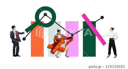 Team working with operational performance refined through structured data analysis, competitive insights, and efficiency optimization. 124129283