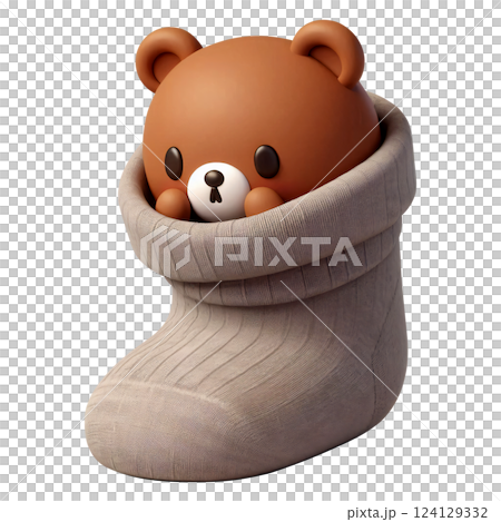 Cartoon of a brown bear in socks Cartoon of a brown bear in socks 124129332