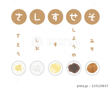調味料 さしすせそ イラスト 調味料 さしすせそ イラスト 124129637
