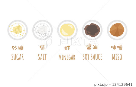 調味料 さしすせそ イラスト 調味料 さしすせそ イラスト 124129641