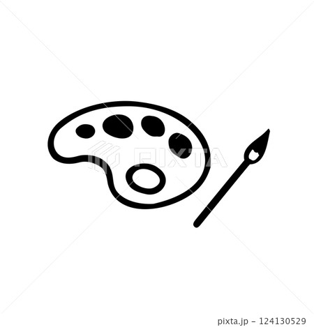 シンプルな絵の具のイラスト素材 124130529