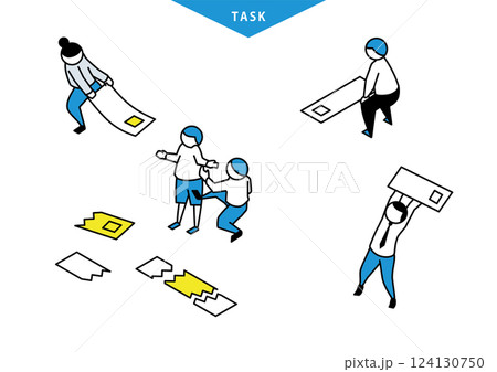 タスク管理についてのイラストセット 破壊ver 124130750