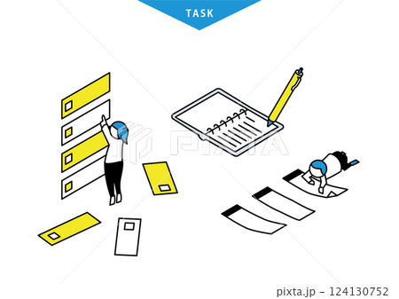 タスク管理についてのイラストセット 道具ver 124130752