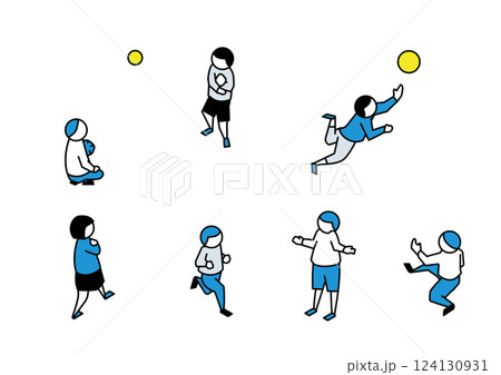 アクティブなイラストセット アクティブなイラストセット 124130931