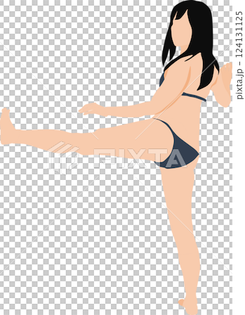 Illustration of a woman in a swimsuit posing Illustration of a woman in a swimsuit posing 124131125