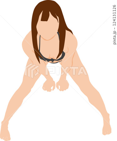 ポーズをとる水着を着た女性のイラスト 124131126