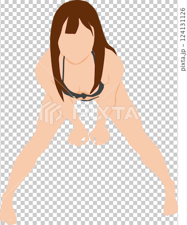 ポーズをとる水着を着た女性のイラスト 124131126