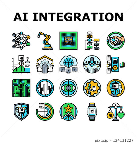 ai integration automation icons set vector 124131227
