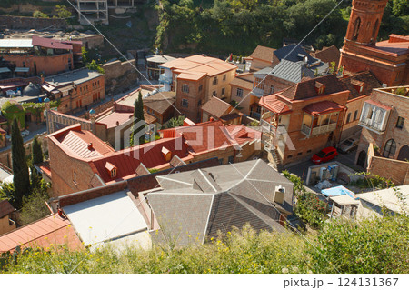 Beautiful landscape of old town Tbilisi with red roof Beautiful landscape of old town Tbilisi with red roof 124131367