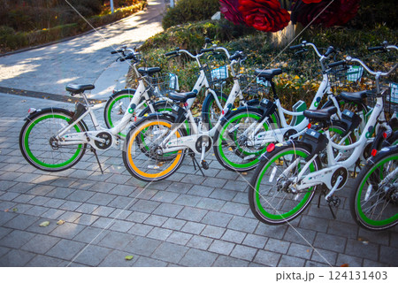 Seoul Public Bike, Ttareungyi, un-manned rental system of bicycles in Seoul, capital of South Korea 124131403