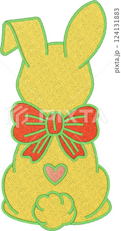 Easter bunny coquette with patchwork bow spring garden whimsical design heartfelt charm 124131883