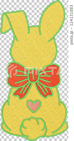 Easter bunny coquette with patchwork bow spring garden whimsical design heartfelt charm 124131883