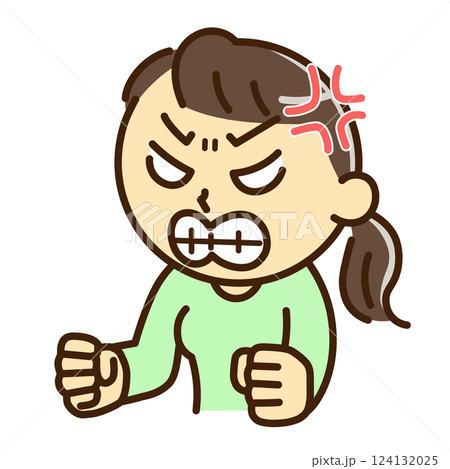 怒る女性 124132025