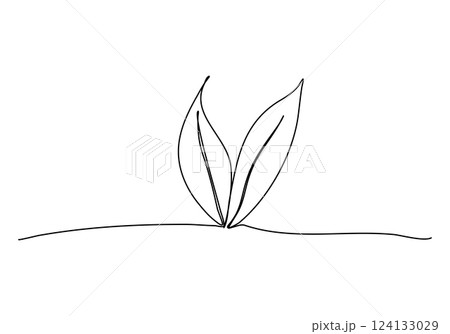 Plant, one line drawing vector illustration. 124133029