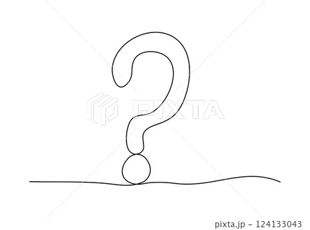 Question mark, one line drawing vector illustration. Question mark, one line drawing vector illustration. 124133043