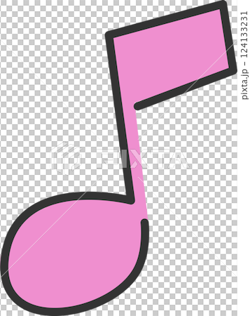 Pink cute musical note icon 124133231
