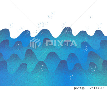 青い波 ノイズグラデーションの海のイラスト素材 青い波 ノイズグラデーションの海のイラスト素材 124133313