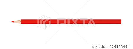 red colored pencil isolated on white background 124133444