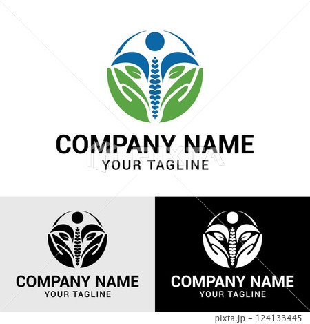 Physiotherapy Treatment Care Logo Design Template. Medical, Clinic, Hospital Health Care, Treatment Logo Design. 124133445