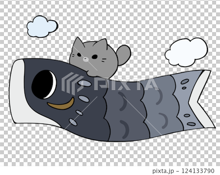 兒童節鯉魚旗貓 兒童節鯉魚旗貓 124133790