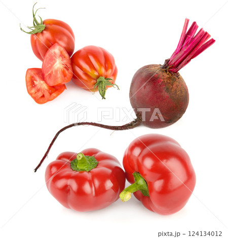 Set of vegetables isolated on a white. Collage. 124134012