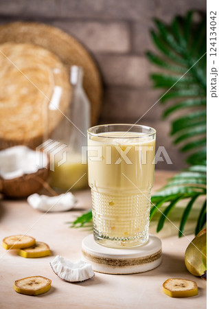 banana coconut cocktail banana coconut cocktail 124134042