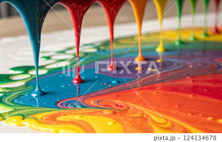 The alchemy of color: flowing colors in an endless dance of shadows and radiance 124134678