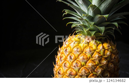 Juicy pineapple magic: a fruit that fills the day with vitamins, freshness 124134682