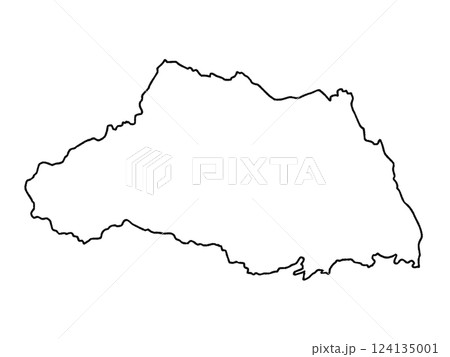 少しゆるい白い埼玉県地図 関東 124135001