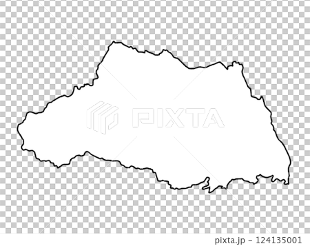 少しゆるい白い埼玉県地図 関東 124135001