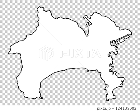神奈川縣關東的略顯鬆散的白色地圖 神奈川縣關東的略顯鬆散的白色地圖 124135002