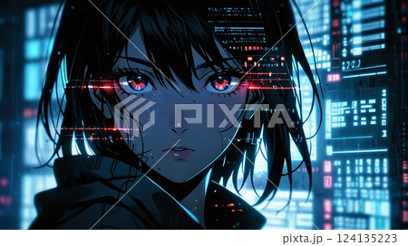 サイバーウーマンイラスト 124135223
