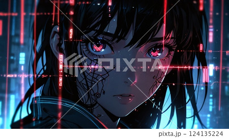 サイバーウーマンイラスト 124135224