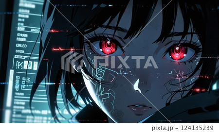 サイバーウーマンイラスト 124135239