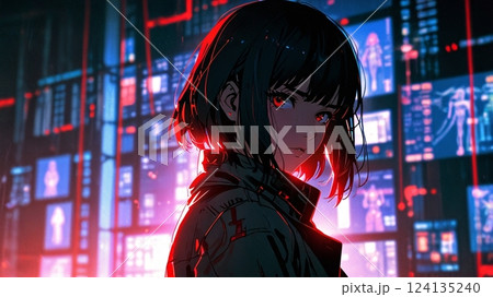 サイバーウーマンイラスト サイバーウーマンイラスト 124135240
