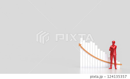 The Man and chart for Business Concept 3d Rendering. The Man and chart for Business Concept 3d Rendering. 124135357
