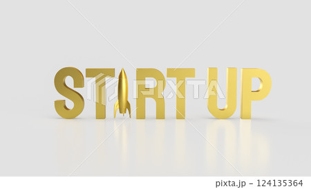 The Gold Start up and Rocket for Business concept 3d Rendering. The Gold Start up and Rocket for Business concept 3d Rendering. 124135364