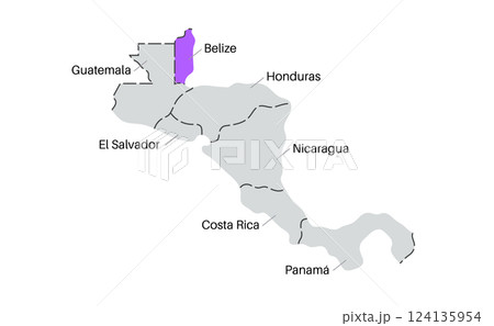 Belize country silhouette 124135954