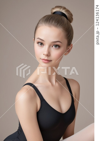 レオタードの若い女性 レオタードの若い女性 124136174