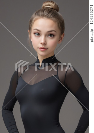 レオタードの若い女性 レオタードの若い女性 124136271
