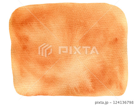 Artistic hand painted terra-cotta orange watercolor stain. Abstract artistic bright ochre brown textured watercolour square backdrop for cards design, summer banner, explosion background Artistic hand painted terra-cotta orange watercolor stain. Abstract artistic bright ochre brown textured watercolour square backdrop for cards design, summer banner, explosion background 124136798