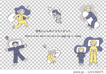Sleep related illustrations 124136875