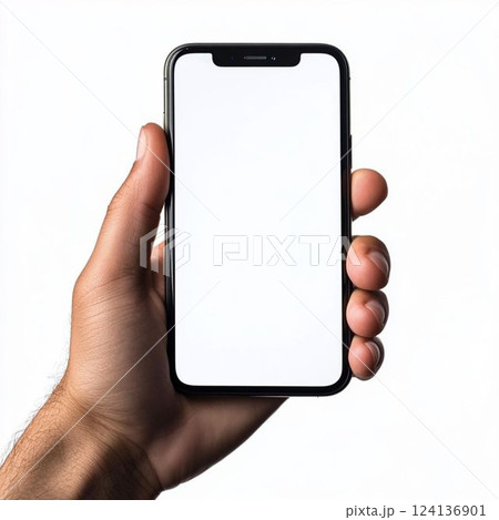 スマートフォンを持っている男性の手 124136901