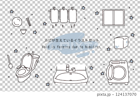 Mold growing illustration set 124137070